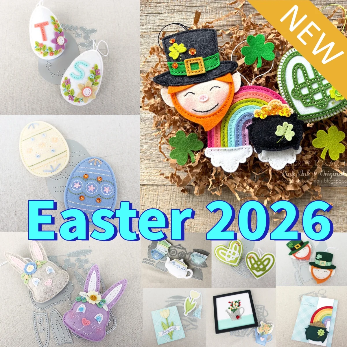 

Honey Bunny Floral Egg Heart Leprechaun Tulip Bouquet Tea Time Metal Cutting Dies For DIY Scrapbook Felt Dies Easter 2026 New