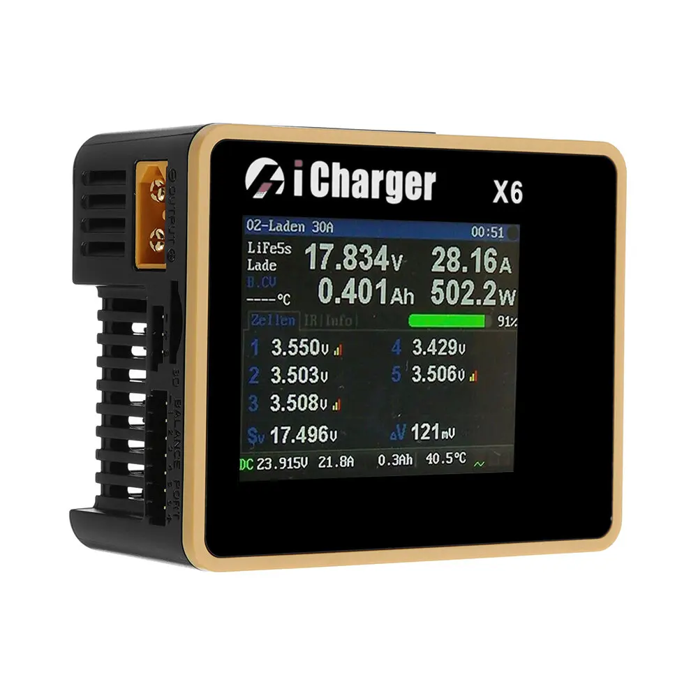 iCharger X6 800W 30A DC LCD Screen Smart Battery Balance Charger Discharger