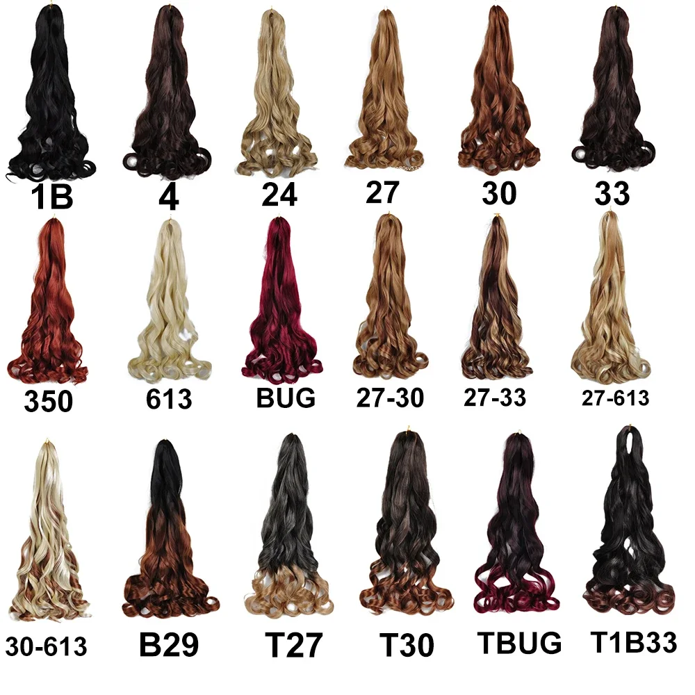 French Curls Braiding Hair Spiral Curls Hair Extensions for Women Pre Stretched Synthetic Loose Wave Crochet Hair Ombre Blonde