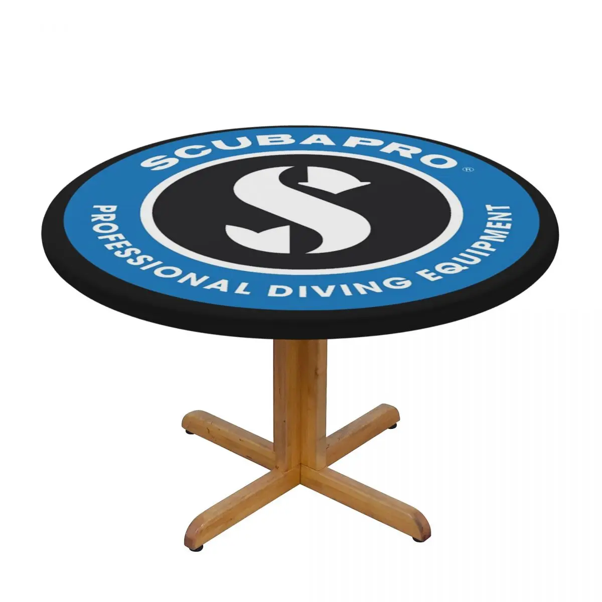 Scubapros Diving Logo Waterproof Round Tablecloth Oilproof Table Cloth for Kitchen Events Dining Table Cover