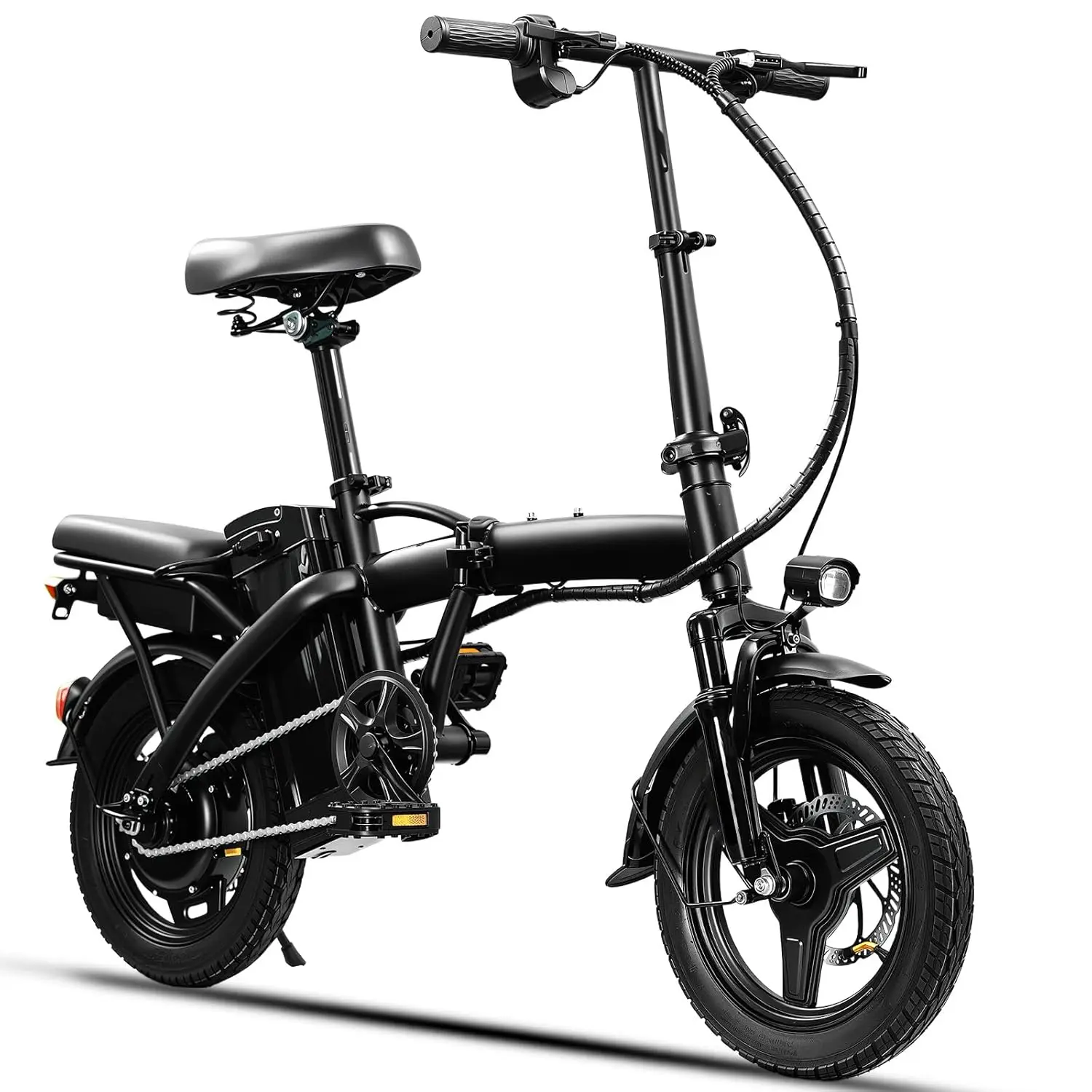 

Adult And Teen Folding Electric Bike 560W Motor 24MPH Compact Commuter Ebike 32 Miles Range 48V 10Ah Customized