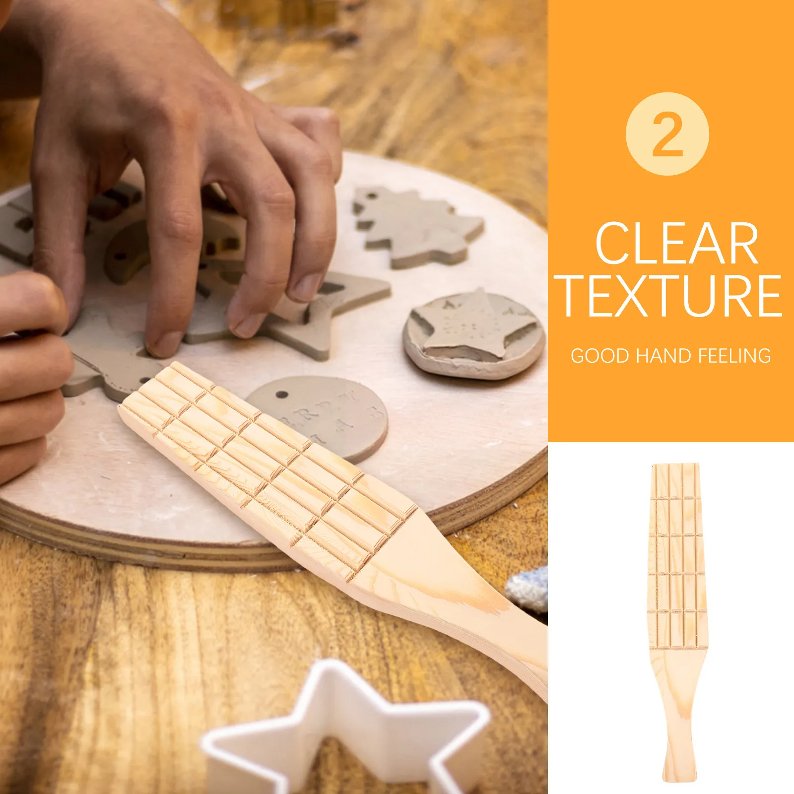 Pottery Board Cover Multi-Purpose Wooden Paddle for Clay Shaping Texturing DIY Ceramics Crafting Natural Wood Sculpture Tool