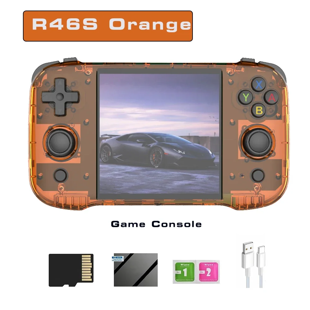 R46H Console Rétro Portable – Écran HD IPS 4,5″ – Linux Open Source – 20x10x3 Cm – Rouge – 64 Go – Cadeau Jeux Classiques