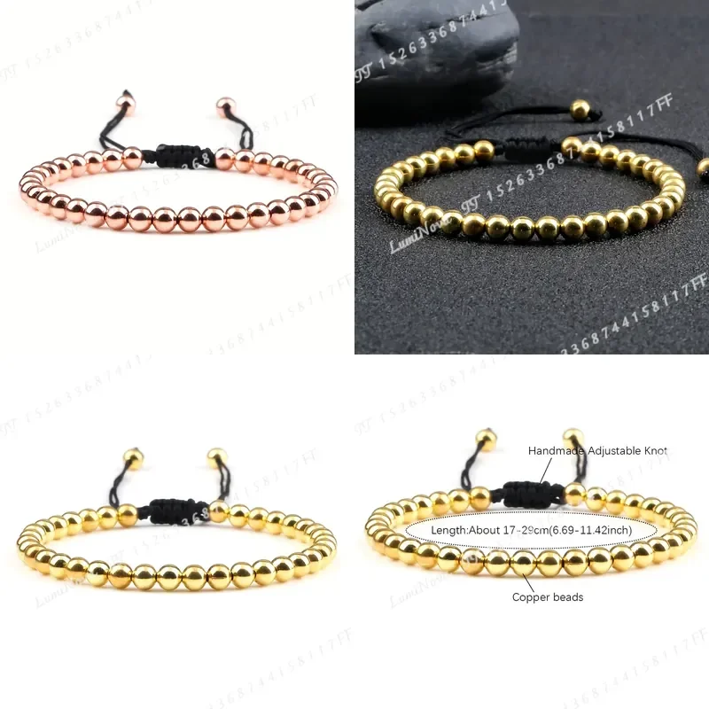 Handmade Copper Bead Bracelet for Men and Women Good Luck Charm to Balance Emotions and Body Energy Unisex Jewelry Gift