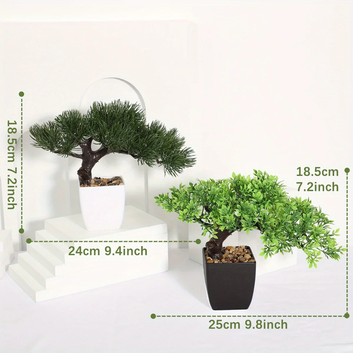 XIYA شجرة إبرة صنوبر صناعية ، زخارف شجرة بونساي صغيرة ، مادة PP & PE ، بونساي زن ، ديكور حديقة #2