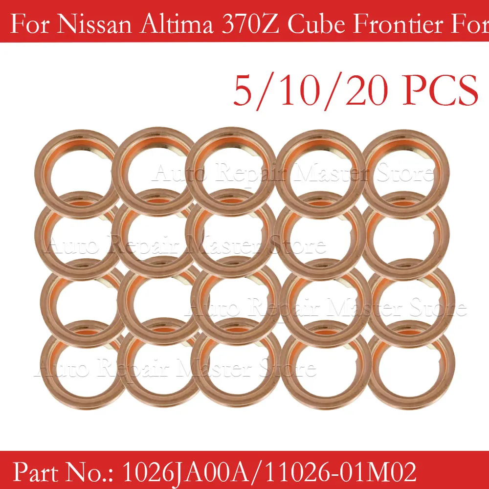 5/10/20PCS Car Oil Drain Plugs Washers Gaskets 1102601M02 For Infiniti EX35 G20 For Nissan Altima 370Z Cube Frontier 11026-JA00A