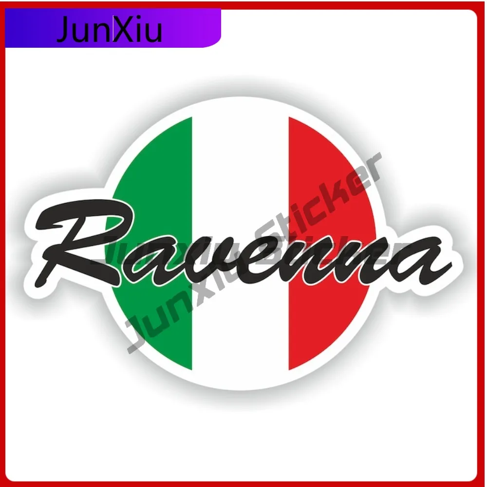 

Ravenna Italy City With National Flag Graphic Vinyl Decal Adventure Motorcycle Stickers Camper Van Bike Motor Window Decals Car