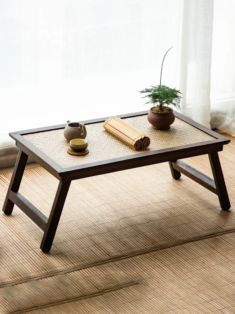 Mesa kang plegable de estilo japonés para el hogar, alféizar de ventana, ventana de Bahía de mesa baja, mesa de centro pequeña, mesa tatami, tabl de té retro