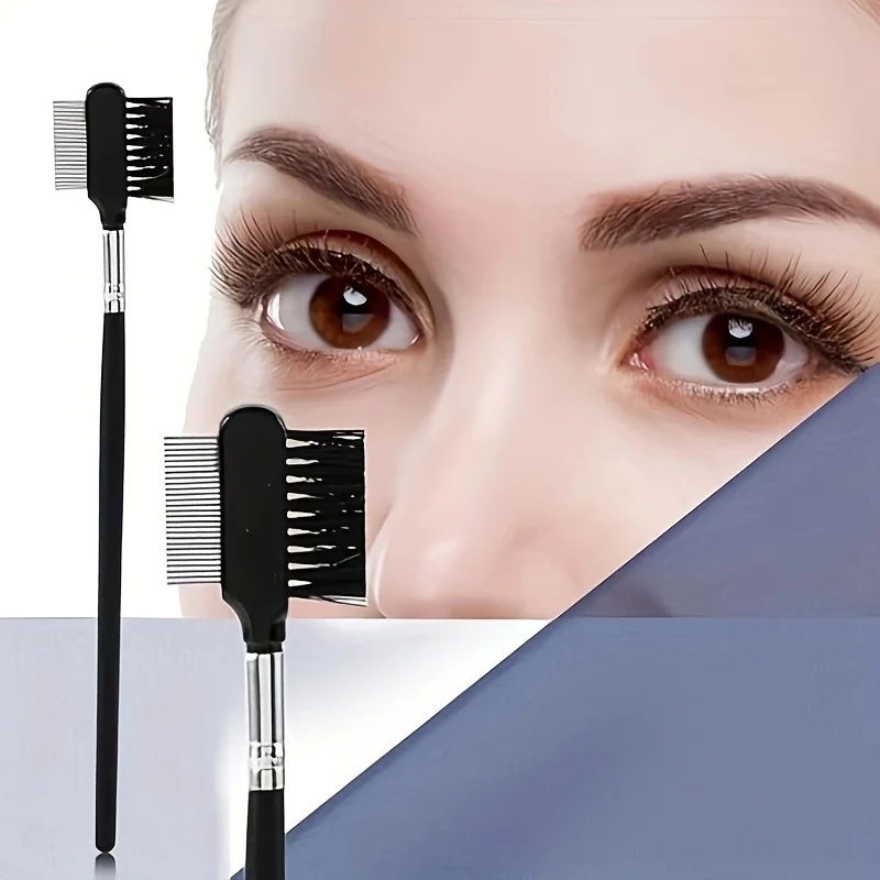 Dual End Eyelash Comb and Eyebrow Brush - Professional Grooming Tool for Lash Extensions, 2-in-1 Makeup Artist Essential