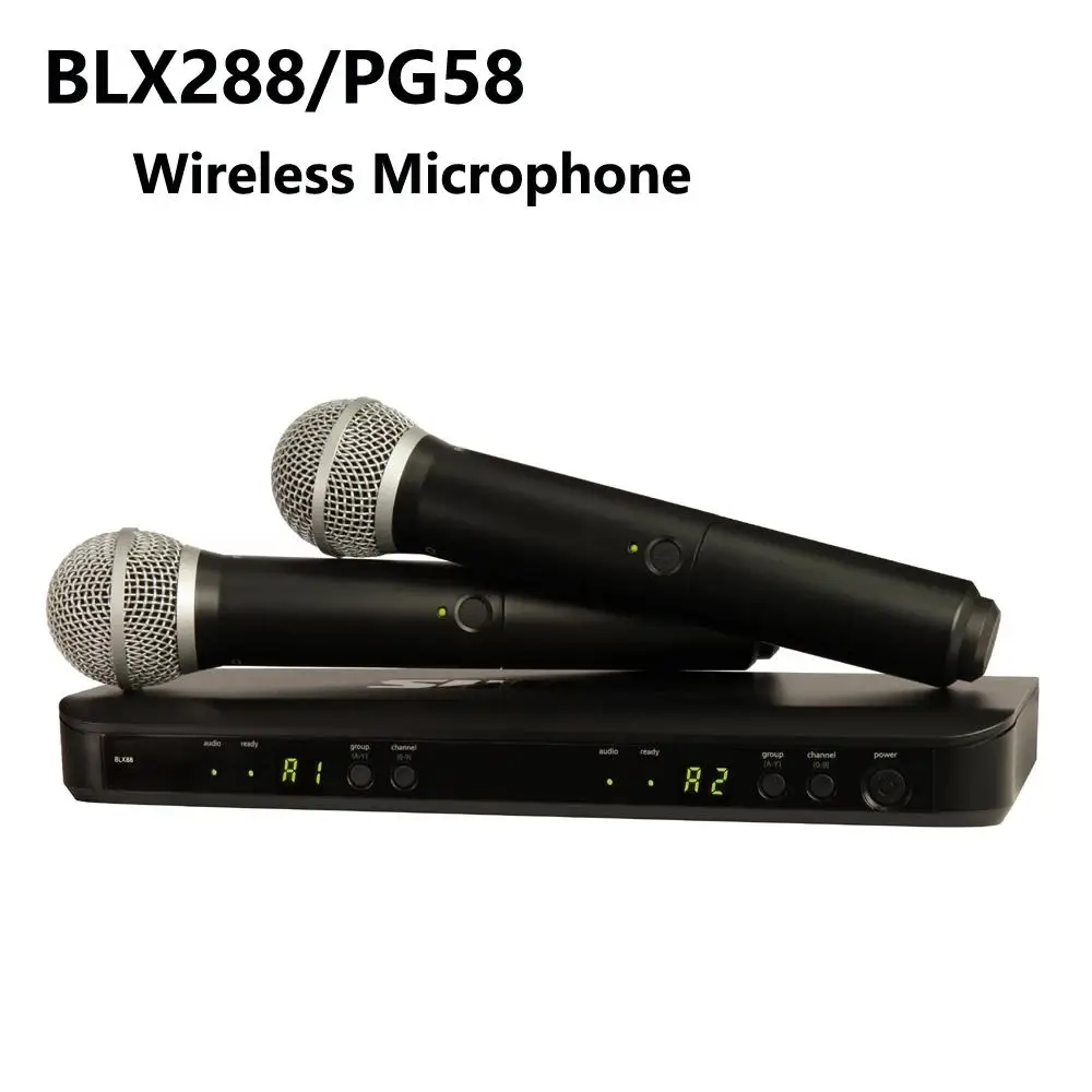 BLX8 BLX288 PG58 wireless Microphone UHF dual microphone kit microphone wireless system