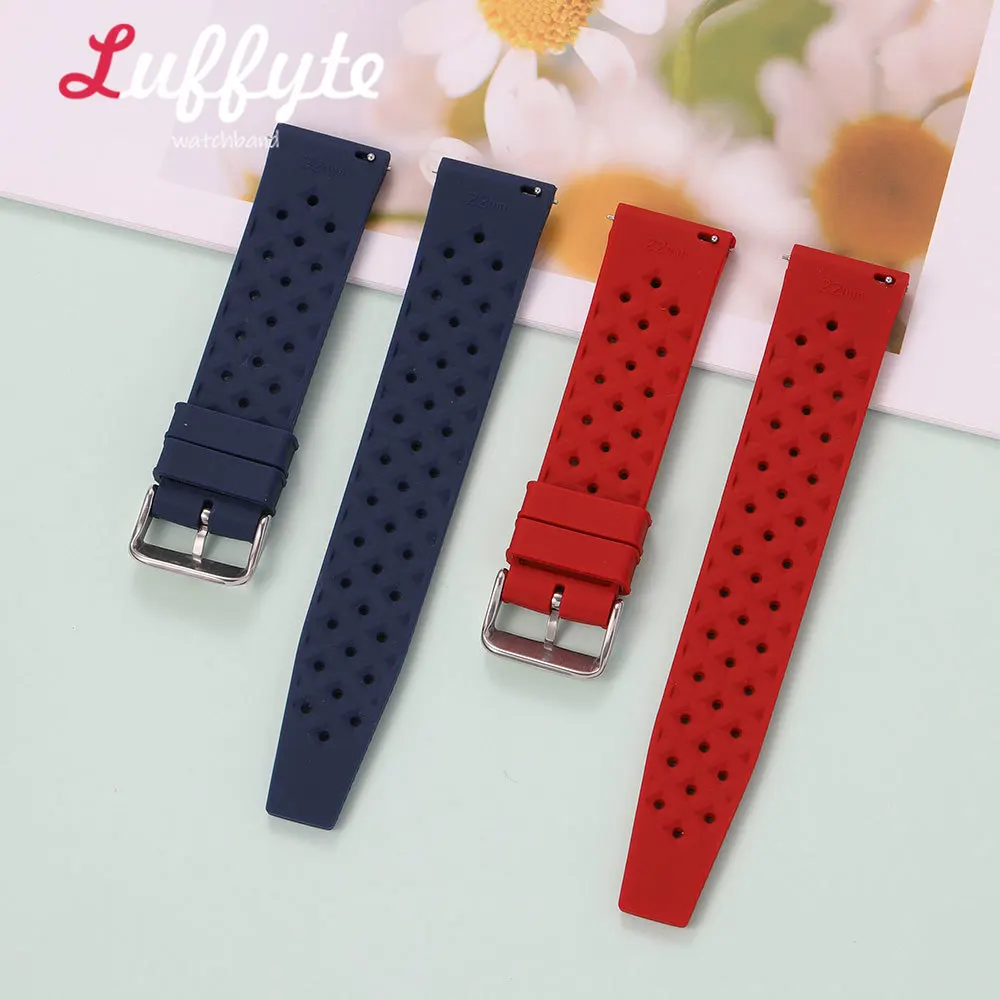 Schnellverschluss-Federsteg Silikon-Uhrenarmband 18mm 20mm 22mm Universelles Ersatz-Uhrenband für Herren und Damen Wasserdichtes Armband