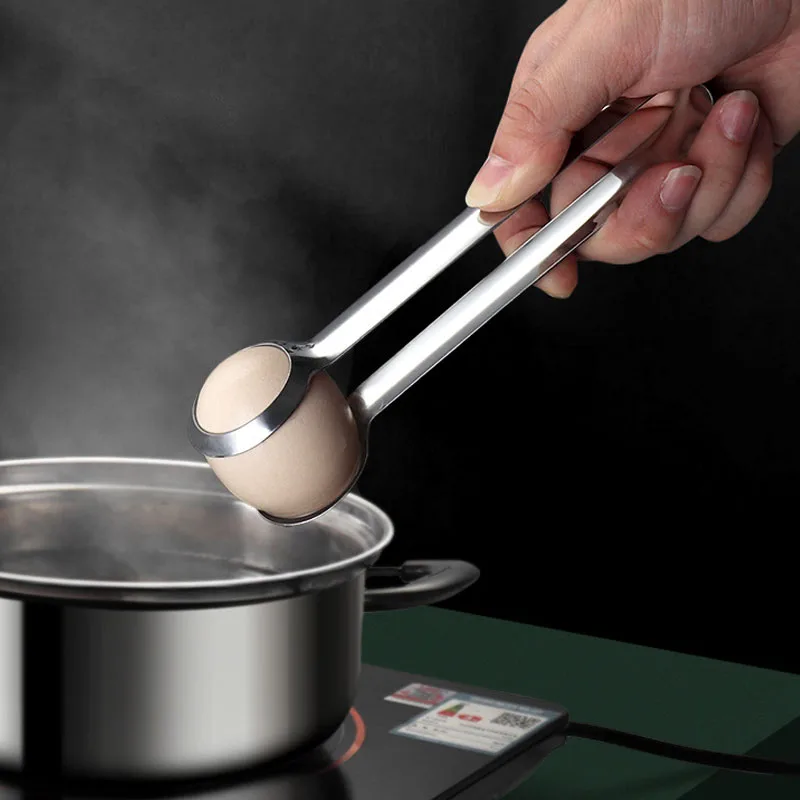 

1 Piece Multifunction Egg Tong Stainless Steel Egg Tong Non-slip Boiled Egg Clip Food Salad Tong Kitchen Supplie Cooking Tool