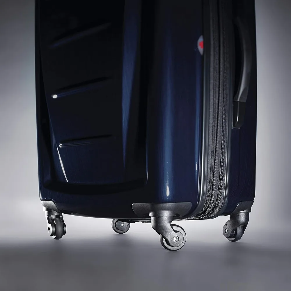 Carry-On Navy Hardside Spinner Luggage 20-Inch, Lightweight Travel Suitcase with Durable Wheels for Efficient Mobility
