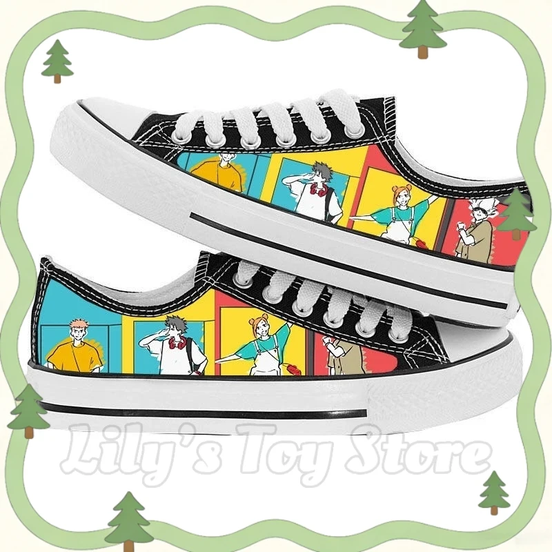 

Jujutsu Kaisen Peripheral Low Top Canvas Shoes Anime Printed Flat Shoes Boys And Girls Student Sneakers Creative Gift Customized