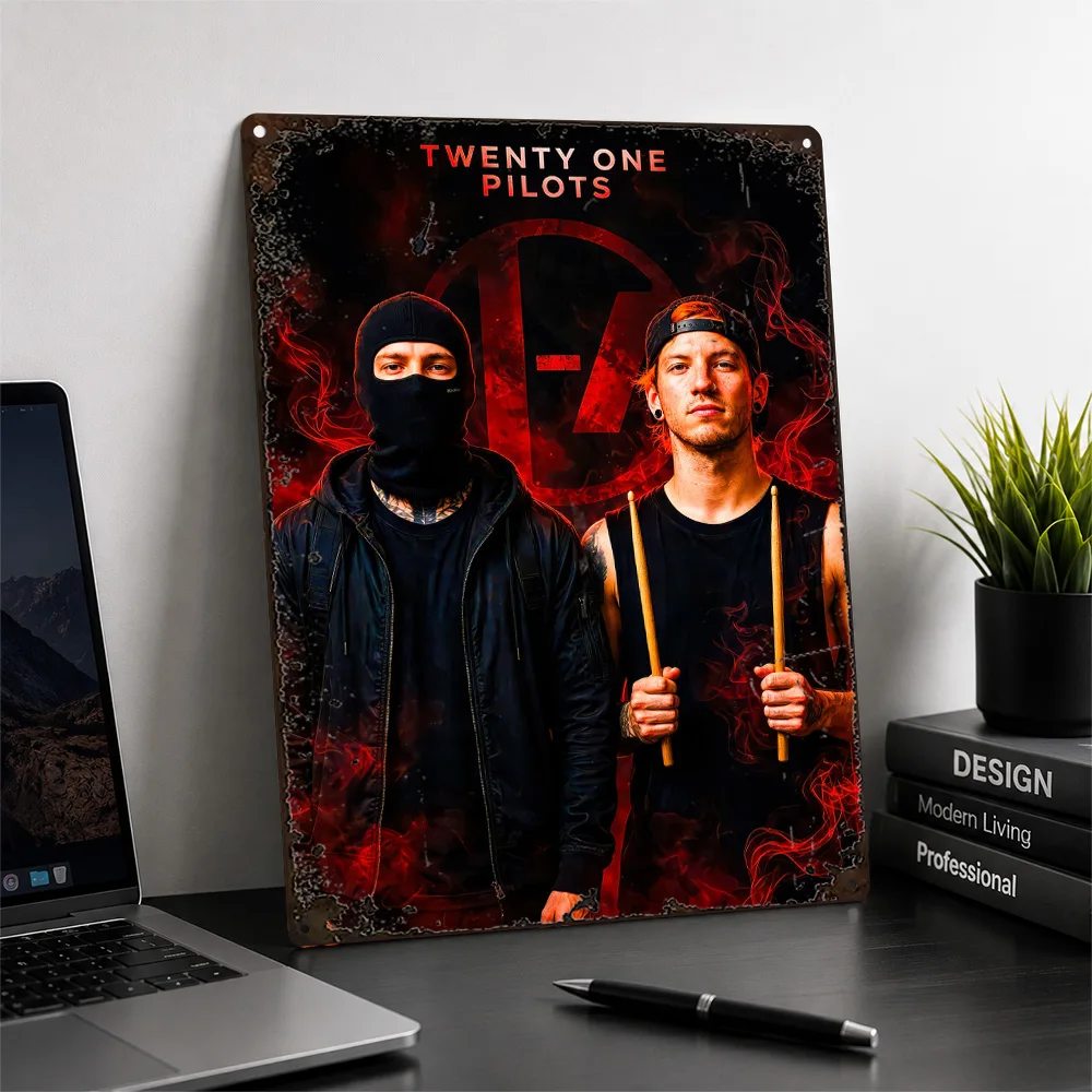 Twenty One Pilots Band Duo Printed Poster Graphic Wall Art For Listening Room Personalized Aluminum Metal Sign Music Fan Gift