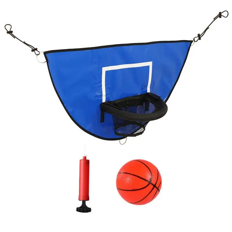 

Trampoline Basketball Hoop Attachment Pump-Ready Rim Mini Basketball Toy Set Basketball Board Hoop Accessories Breakaway Rim For