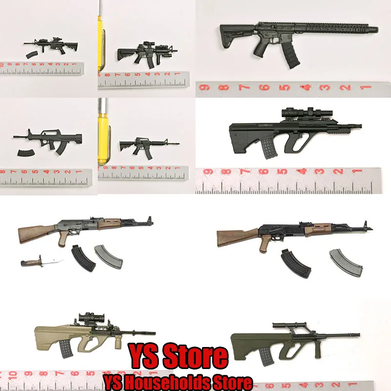 

1/12 Soldier Static Plastic Weapon Model AKm AK47 AUG-A1 A2 MOD3 QBZ95 M4A1 MK18 M4 HK416 M870T 6" Mini Gun Toys Accessory