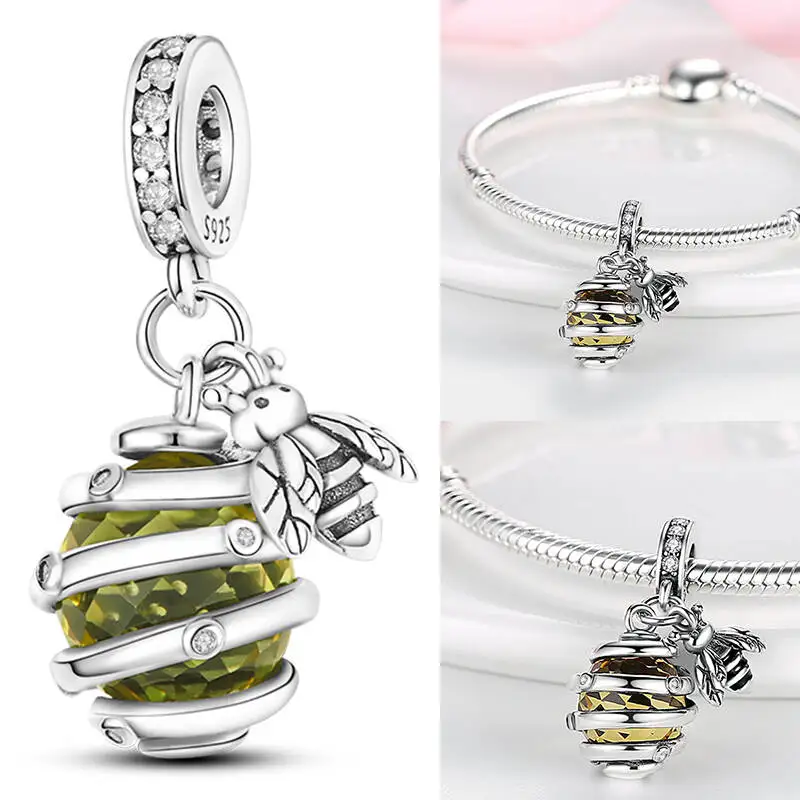 925 Sterling Silber Charm-Perlen Kaffee Ei Toast Sonne Mond Motorrad Schmetterling Frucht DIY Armband Halskette Geschenk für Frauen – Detail 15