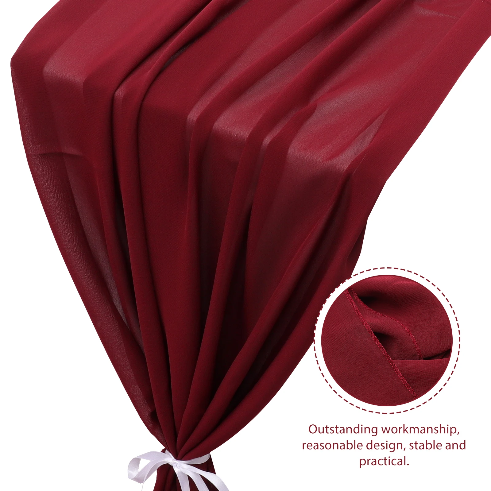 

Chiffon Table Runner Elegant Wedding Party For Home Hotel Banquet Decoration Lightweight Solid Color Bulk Use