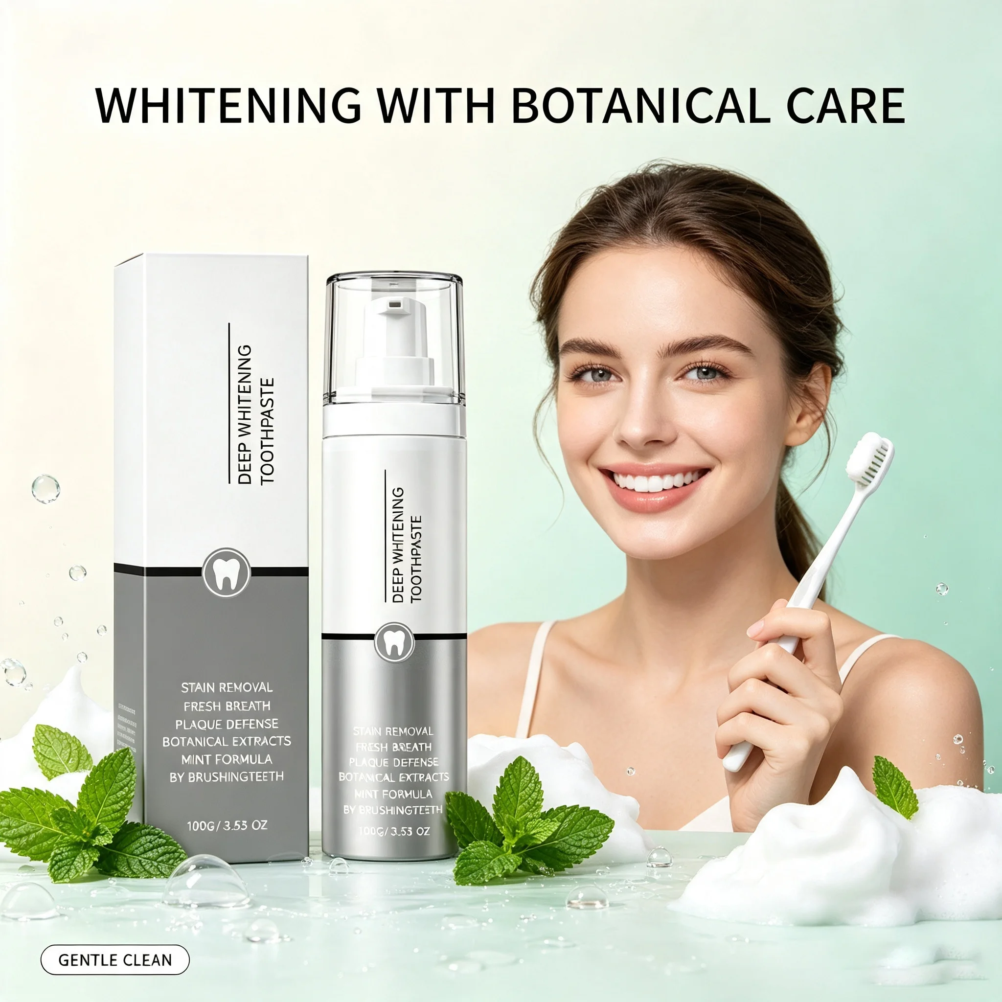 Teeth Whitening Toothpaste Removing Stubborn Stains Reducing Tartar Relieves Gum Sensitivity Fresh Breath Brightness Toothpaste