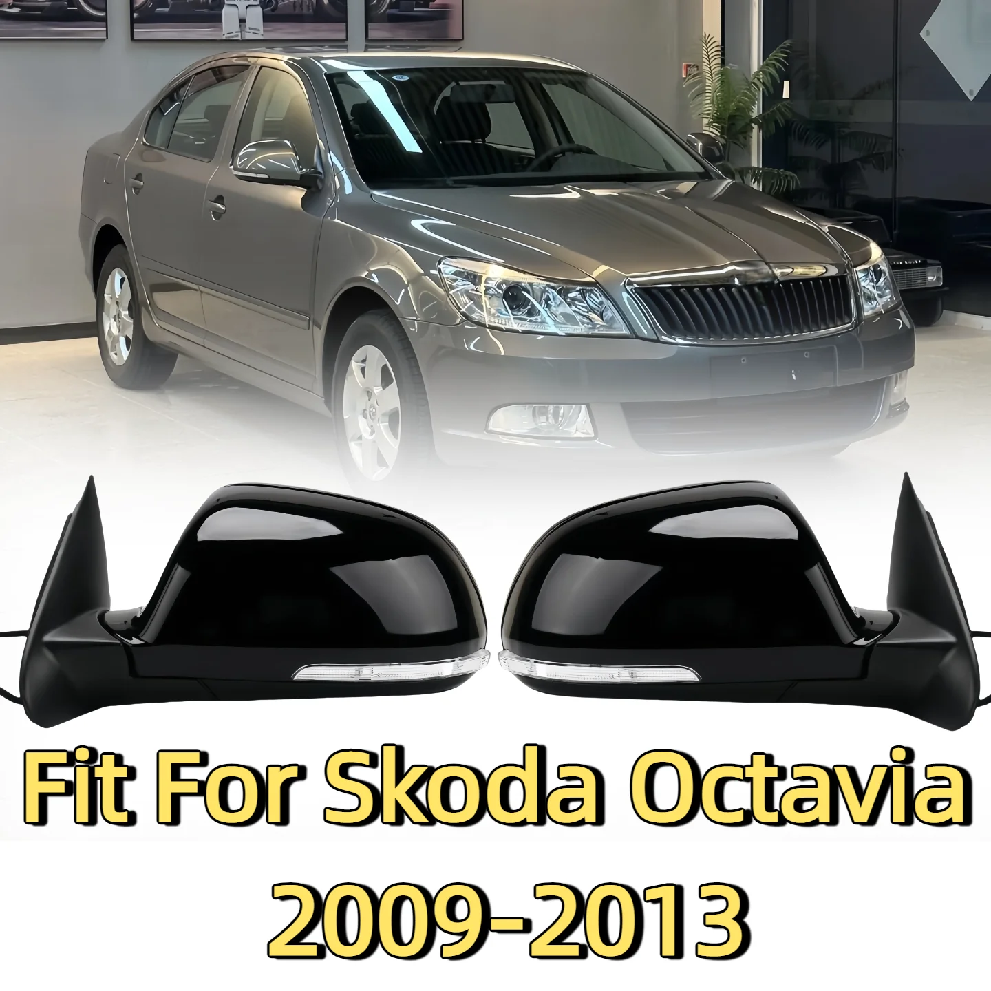 For Skoda Octavia 2009-2013 Left Right Auto Rearview mirror assembly Car rearview mirror heated electric folding 6 wire