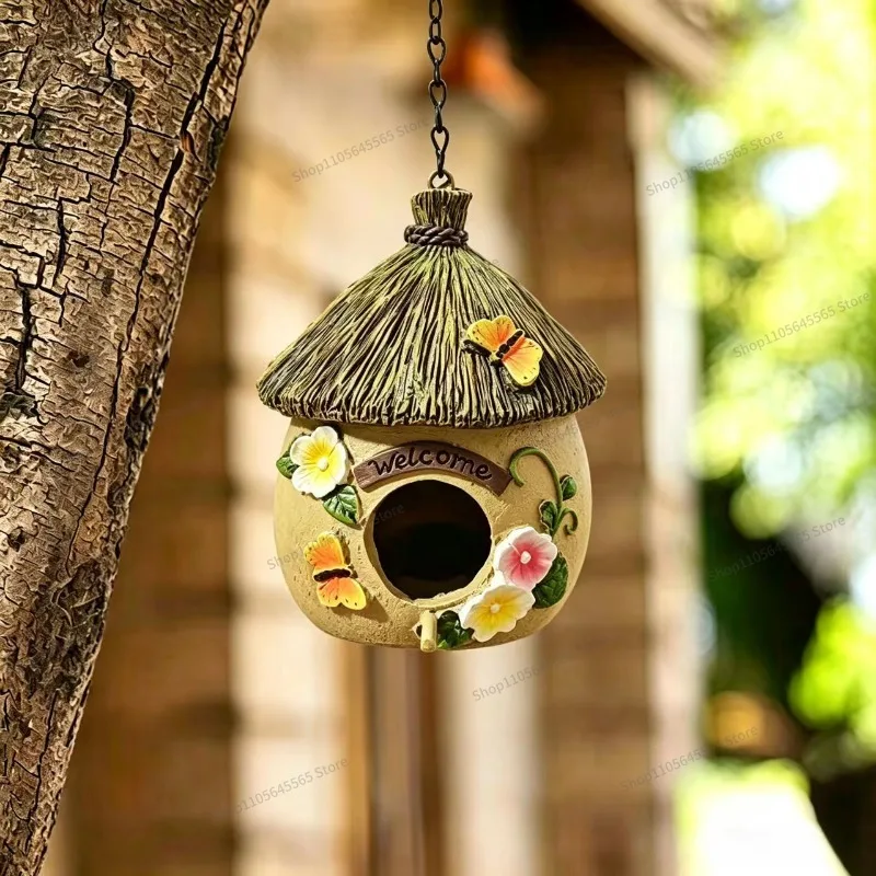 For Ornament Outdoor Garden Sun Protection Hanging Bird's Nest Courtyard Green Plants Tree Decoration