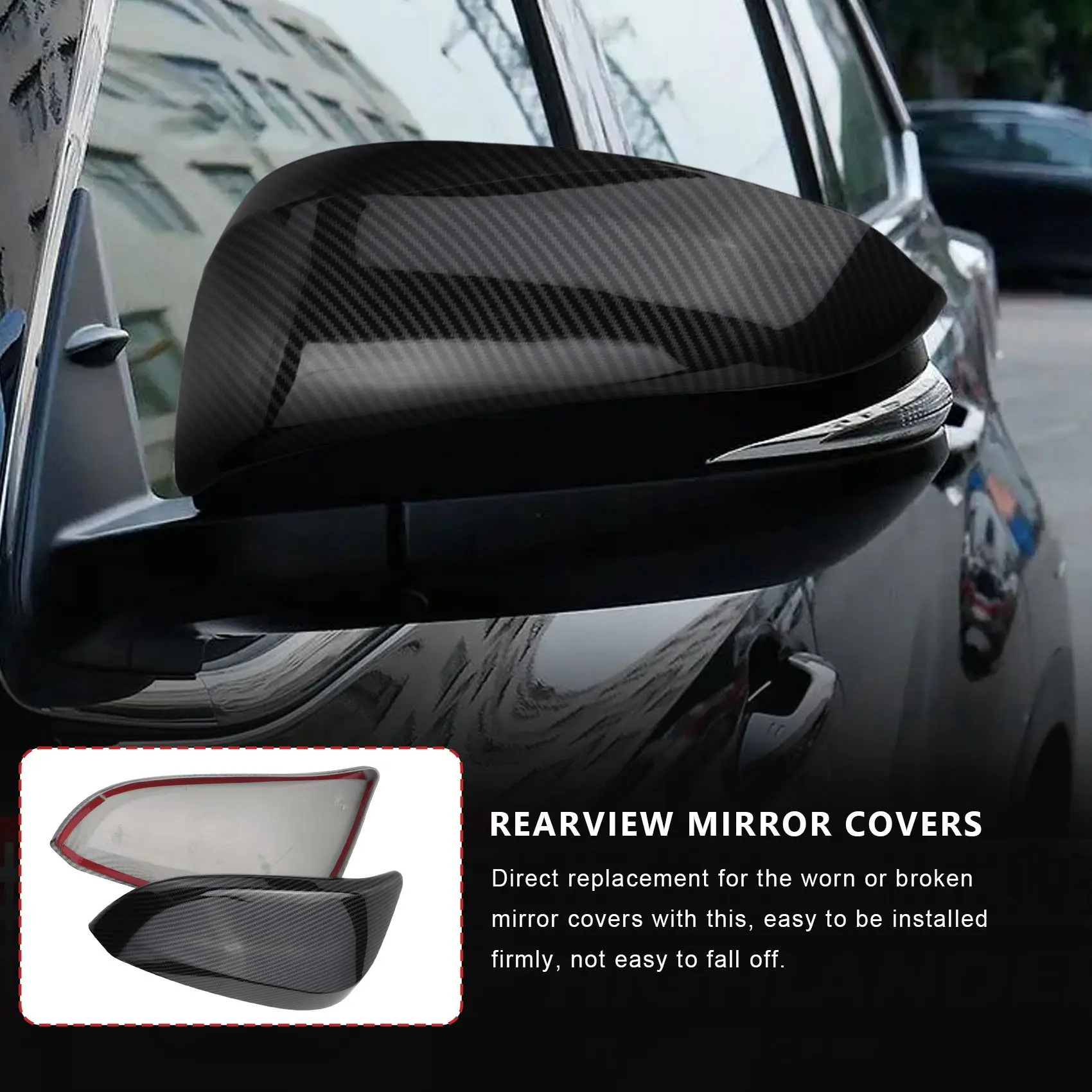 Car Rear View Mirror Decoration Side Door Mirror Cover Cap for Toyota Hilux Revo Fortuner Vigo Highlander RAV4