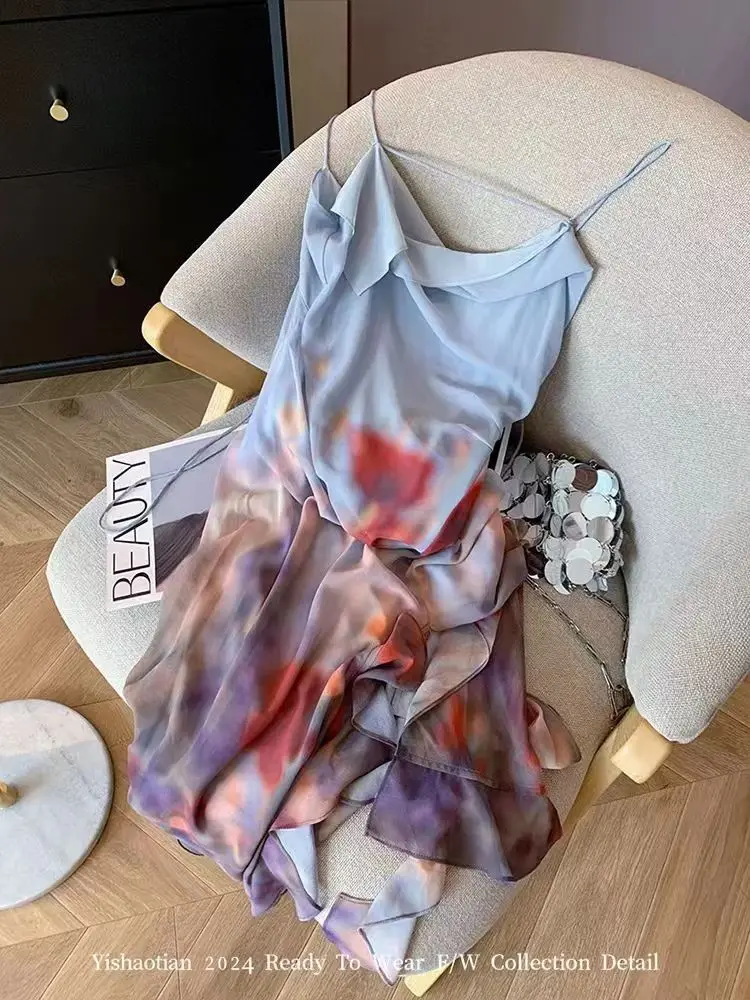 Sexy canotte stampa tubo Maxi vestito donna Off spalla Backless Stretch lungo prendisole 2024 Summer Beach Y2K vestiti