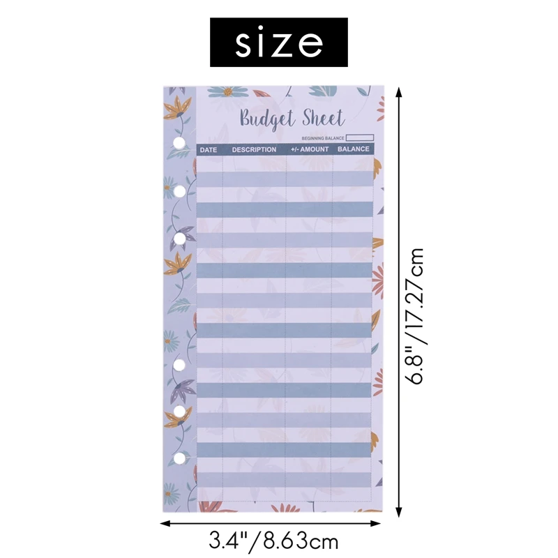 12 Expense Budget Sheets, Money Organizer For A6 Budget Binder -For Cash & Ledger Book, For Wallet, Budget Planner