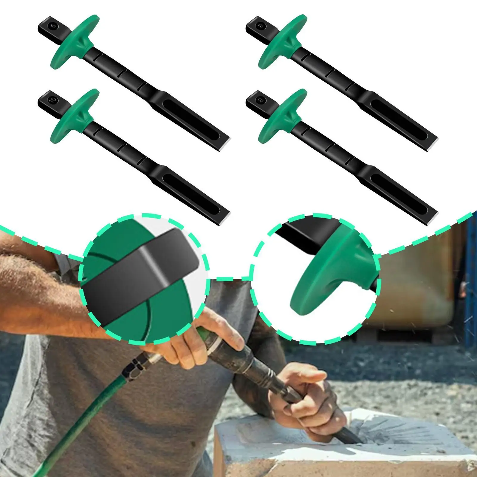

Rock Chisel Shockproof Manual Tool Comfortable Grip Industrial Flat Chisel Concrete Tool for Stone Rock Concrete Brick Breaking