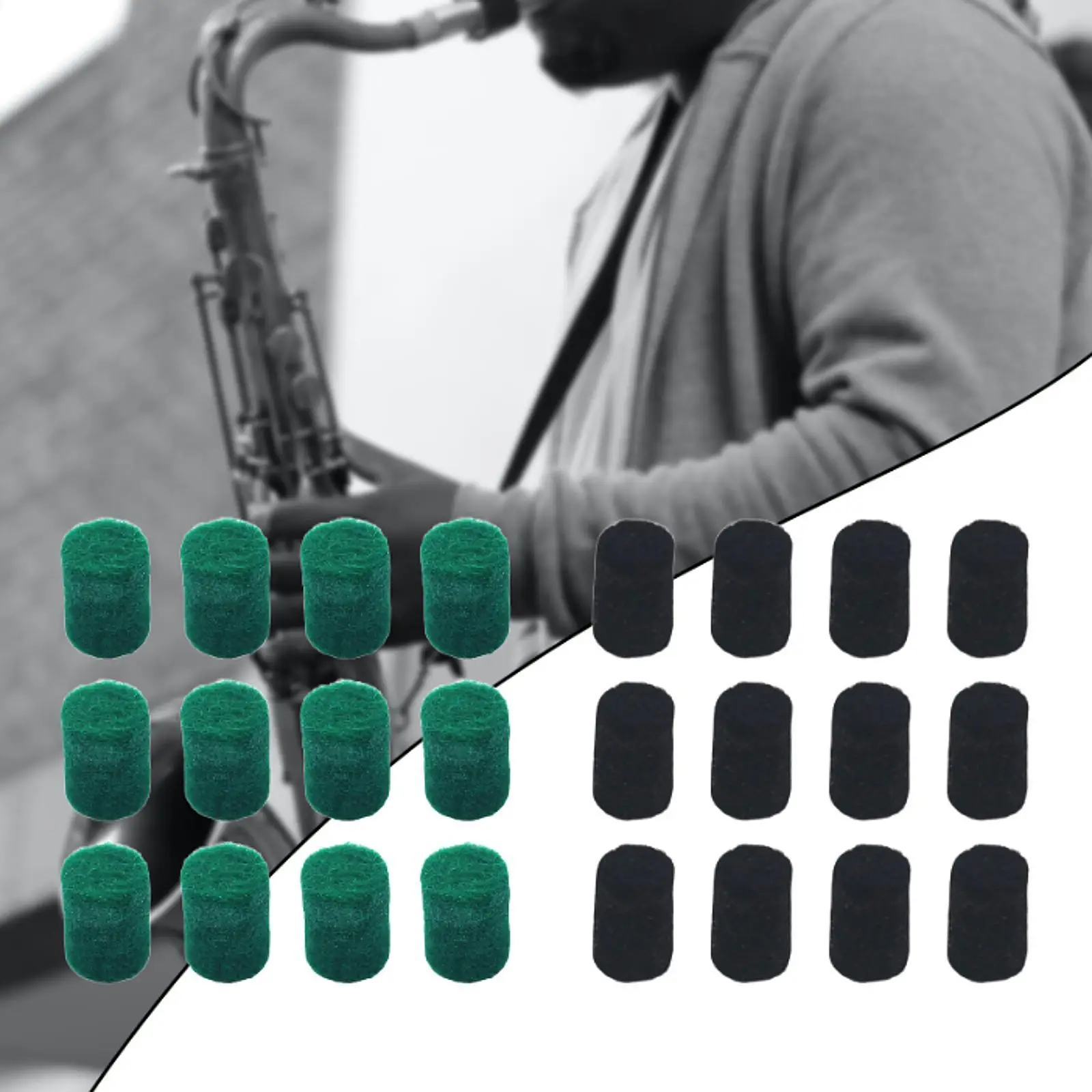 12 Pieces Saxophone Felt Pads Felt Columns Lightweight for and Tenor Saxophone Accessories Key Positioning Tool