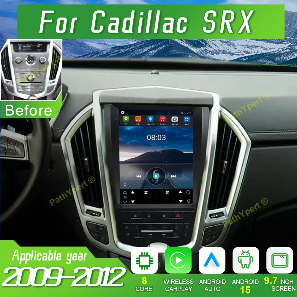 

9.7''Android15 For Cadillac SRX 2009 2010 2011 2012 Car Radio Multimedia Player Carplay Display GPS Navigation 4G+WIFI Bluetooth