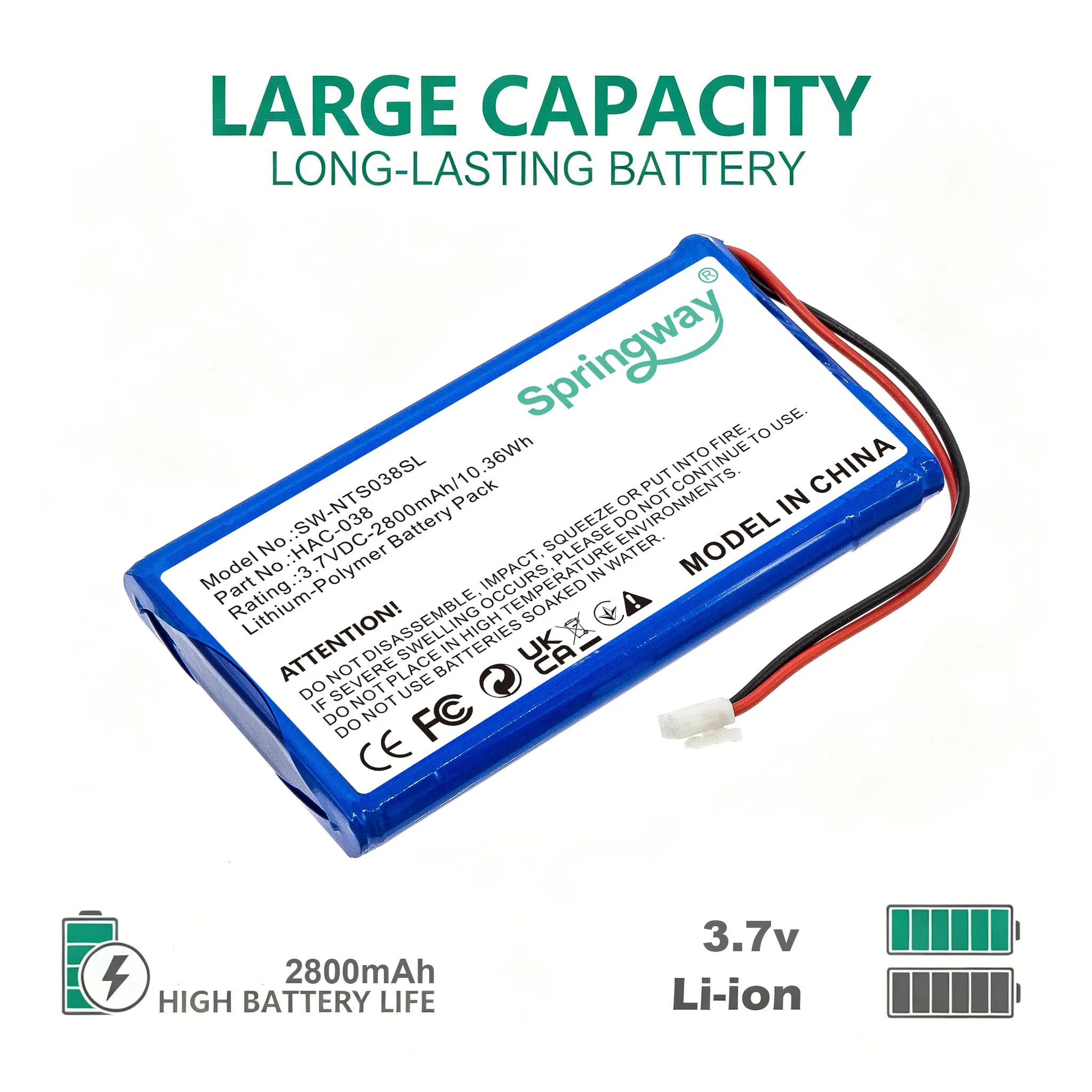 Game Console Battery For Nintendo:Mario Kart Live,Home Circuit,1670-9900,HAC-038,--2800mAh / 10.36Wh--Li-ion--3.70V