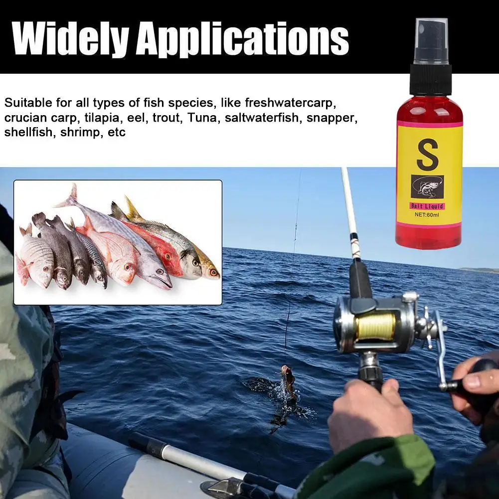 60ml Fishing Baits Attractants Lures Liquid Attractant Natural Scent Drag for Sea River Freshwater Fish Effective Attract