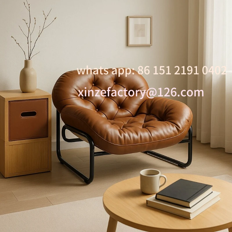 Customizable moderna retrò con accento singolo, piccolo divano pigro in stile vintage, comodo balcone, soggiorno