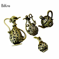 BoYuTe (10 Pieces /lot) Antique Bronze Plated Alloy Hollow Teapot Pendant Accessories Diy Handmade Materials