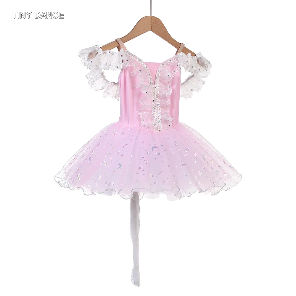Dziecięca i damska różowa romantyczna spódniczka baletowa Tutu Kostium do tańca Baleriny Puszyste Tutusy Odzież do występów 26014