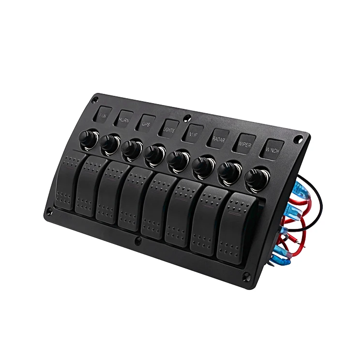 12V 3PIN with light 8-bit with lens combination Waterproof USB Power Charge Car Boat Marine Rocker Switch Panel