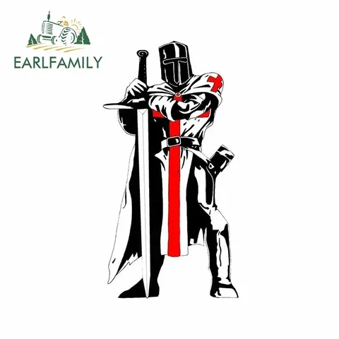 EARLFAMILY 13 см x 6,8 см для крестообразных рыцарей тамплиеров, автомобильная наклейка, виниловая устойчивая к царапинам оконная наклейка на багажник, гоночный автомобиль, индивидуальная наклейка JDM