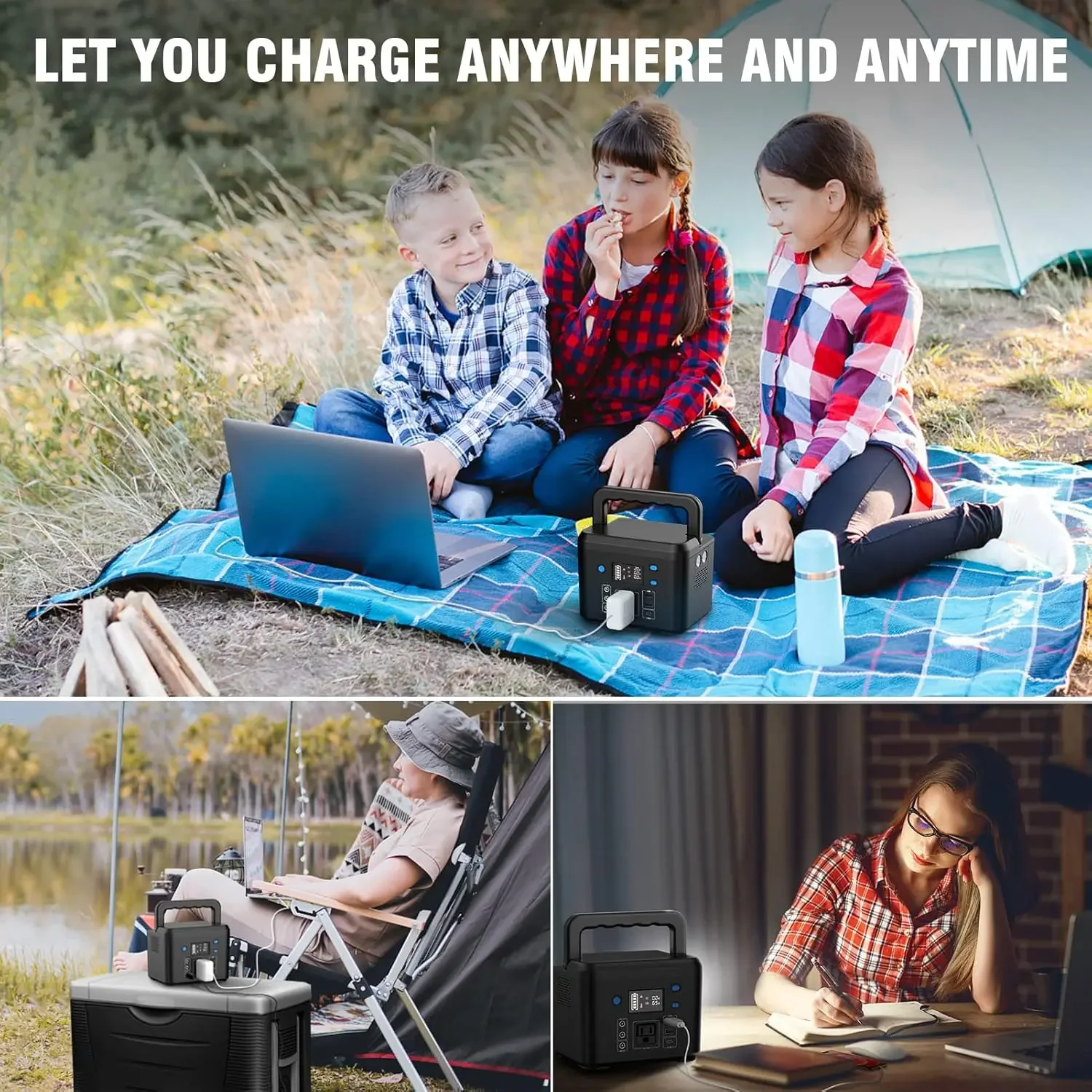 200W Portable Power Station, Powkey 120Wh/33,000mAh Power Bank with AC Outlet, 110V 6 Outputs Solar Generator External Battery