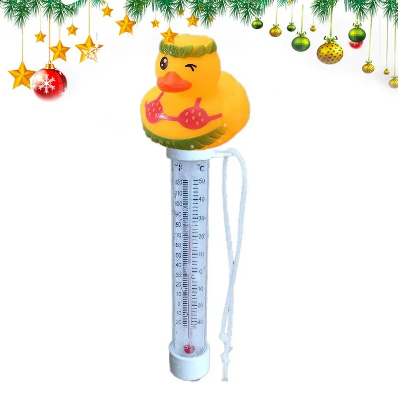 Swimming Pool Temperature Meter Kids Bath Temperature Meter With String Floating Duck Water Temperature Gauge For Hot Tub Spa