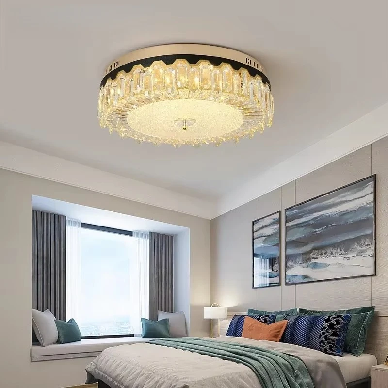 Modern Crystal Led Ceiling Light For Bedroom Living Room Restaurant Indoor Lighting Fixtures Circular Decor