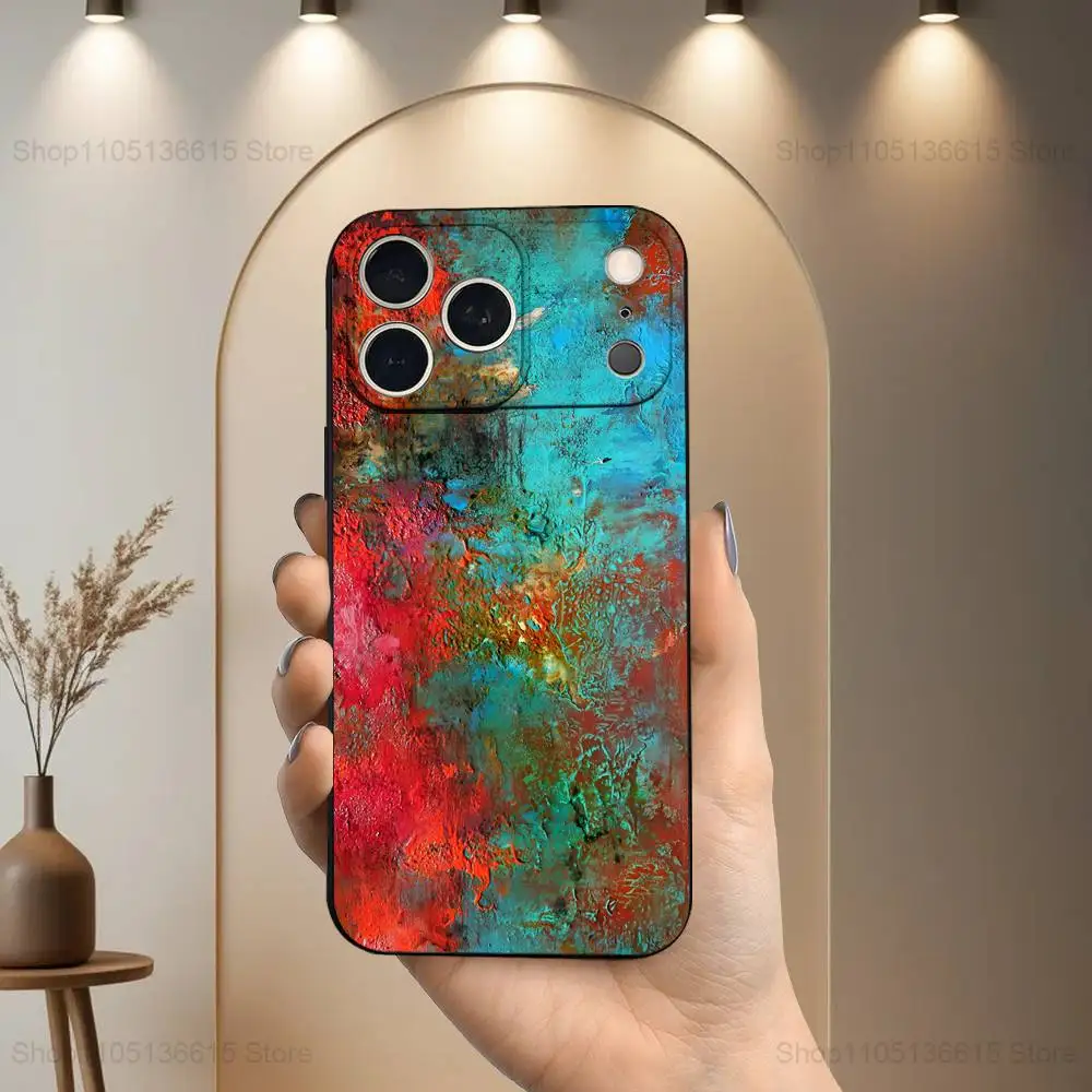 Retro Industrial Rusty Style  Case For iPhone 17,16,15,14,13,12,11 Plus,Pro Max,XS,X,XR,SE,Mini,8,7,Soft Silicone Black Cover