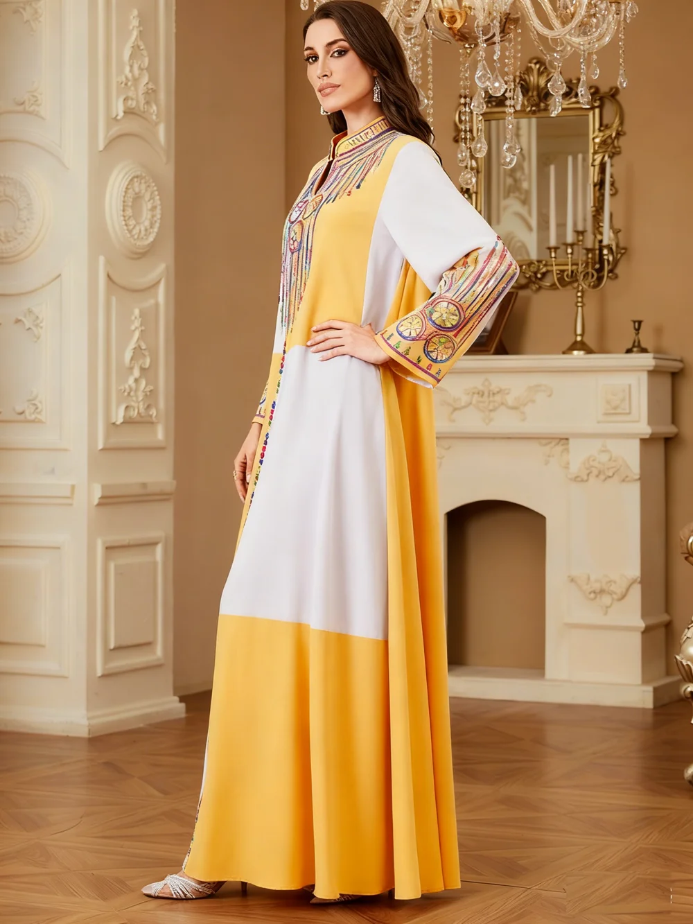 Ramadán Dubai Abaya Turquía Kaftan musulmán mujeres bordado Maxi vestido islámico Golfo Jalabiya caftán marroquí mujer bata Vestidos