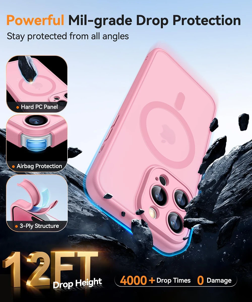 Luxury Transparent Candy Color Matte Hybrid Hard Case For iPhone 16 15 14 13 12 11 Pro Max Plus Soft Strong Magnetic For Magsafe