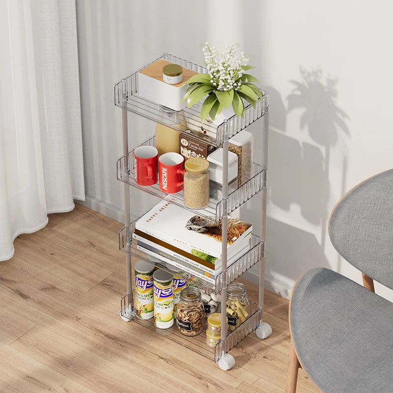 Prateleira de Cozinha de Grande Capacidade, Estante de Armazenamento Móvel, Organizador de Brinquedos Infantis, Carrinho de Compras Portátil, Multifun