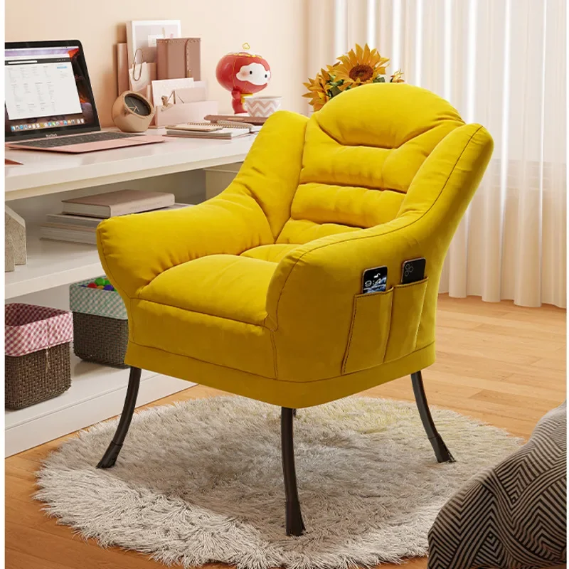 Breathable Lazy Sofa with Thickened Cushion Durable Computer Chair for Living Room Easy-to-Wash Leisure Chair for Balcony Use