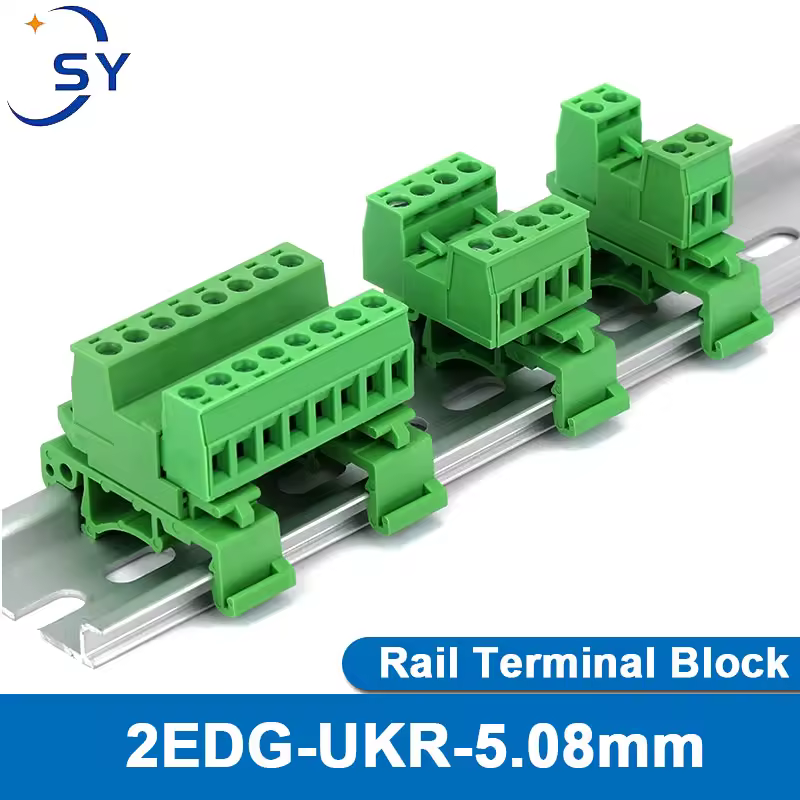 1 ensemble de connecteurs de câble 2EDG-UKR-5.08mm, bornier de type rail 35mm, connecteur de fil à visser, raccord sans soudure 2P-24P