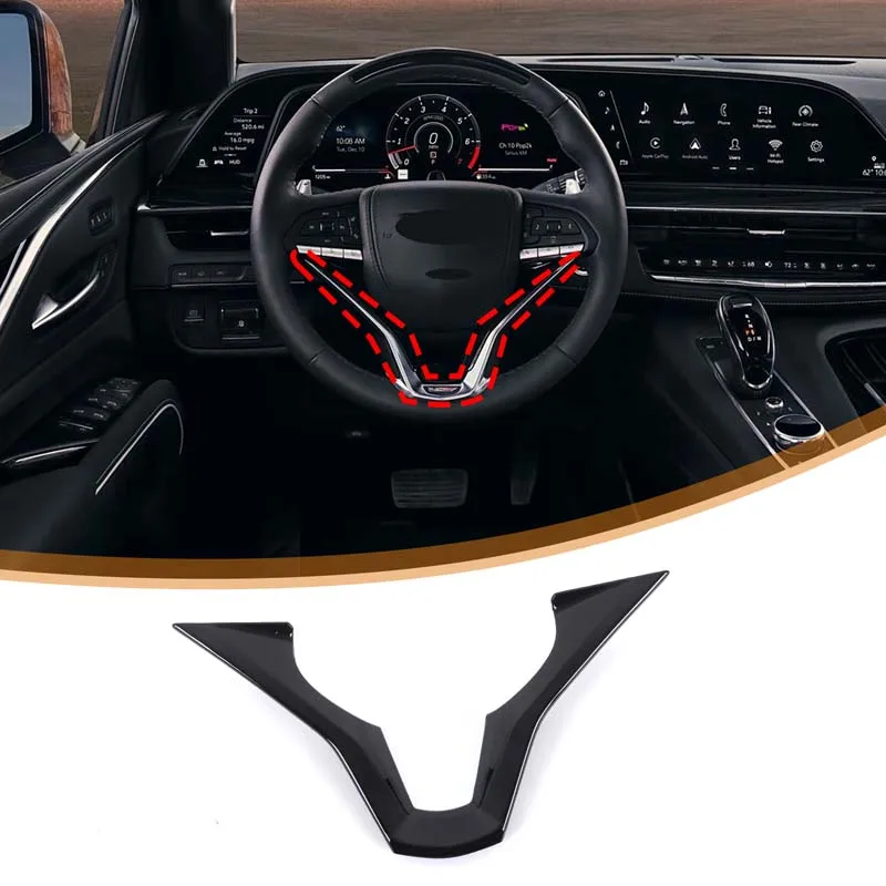 

ABS автомобильный руль V базовая рамка защитная накладка наклейка для Cadillac Escalade 2021-2023 автомобильные аксессуары