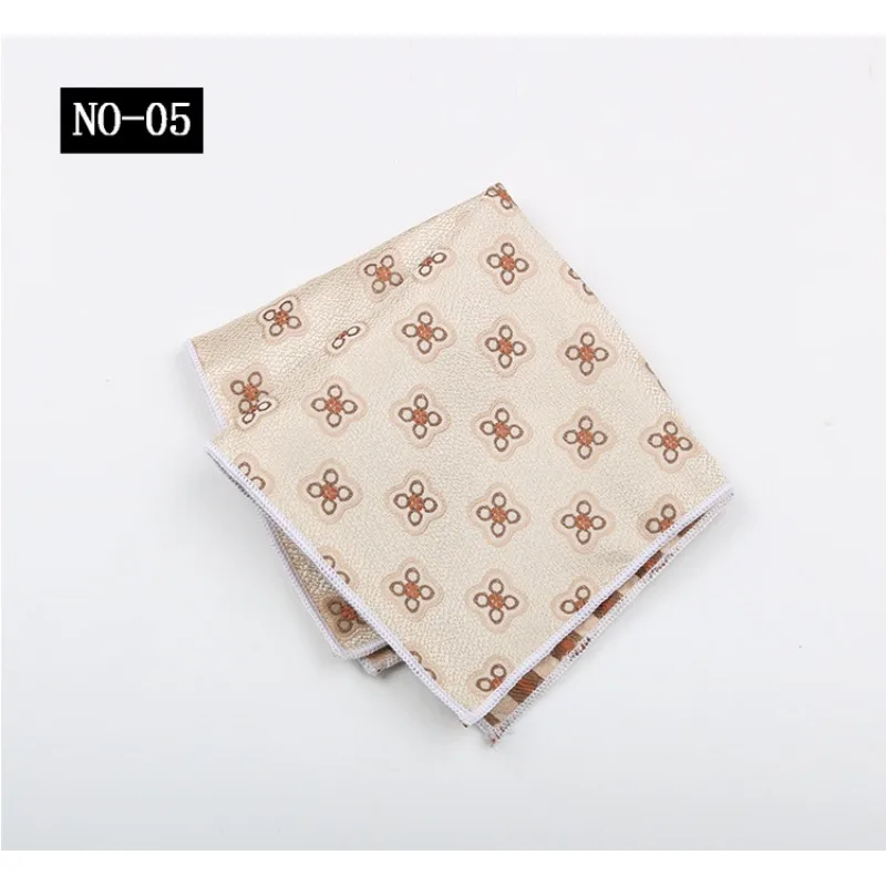 Coffee Pocket Towel Men's Suit High-end Pattern Polyester Banquet Host Retro Small Square Towel Handkerchief Chest